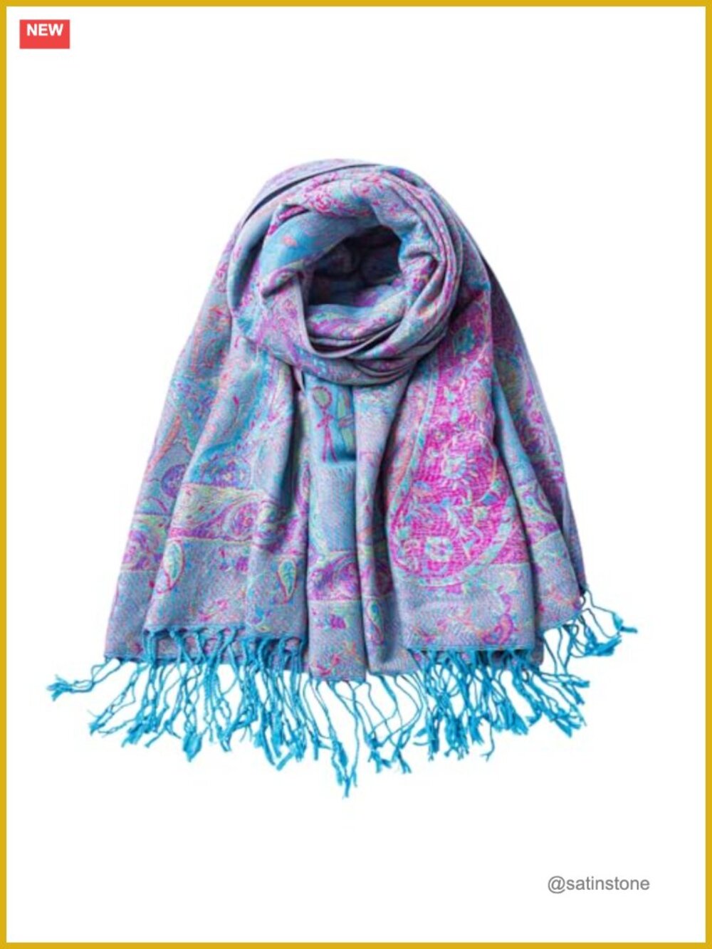 Pashmina Feel Rave Scarf Reversible Woven Wrap Two-Tone Lightweight Festival